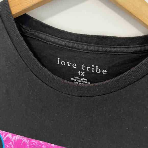 Love Tribe Black Barbie Short Sleeve Graphic Tee Size 1X - Picture 2 of 3